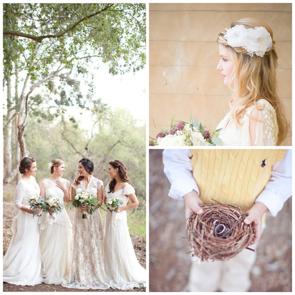 Woodland wedding inspiration - collage 1
