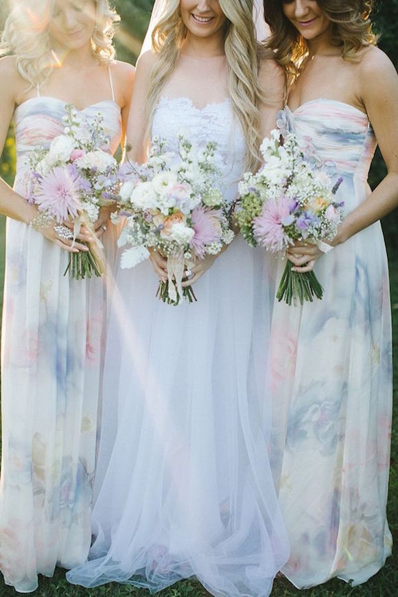 Summer wedding colours - Monet bridesmaids