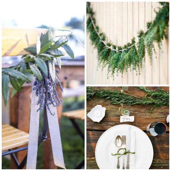DIY herb wedding decor
