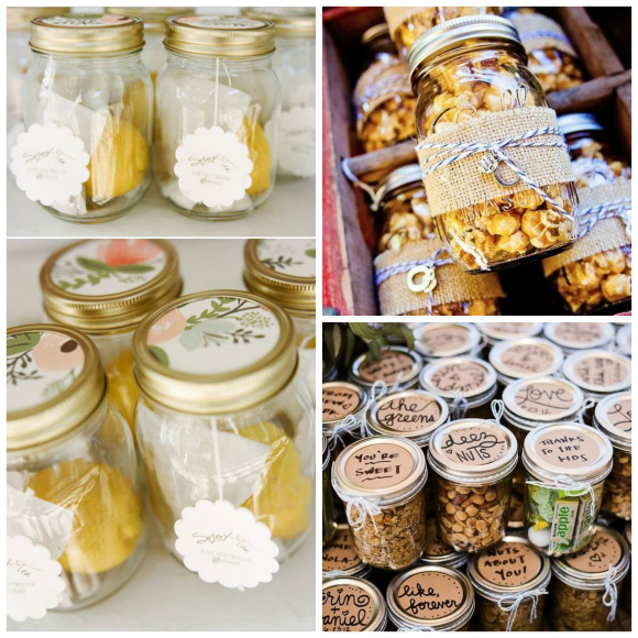 DIY Mason jar wedding favours