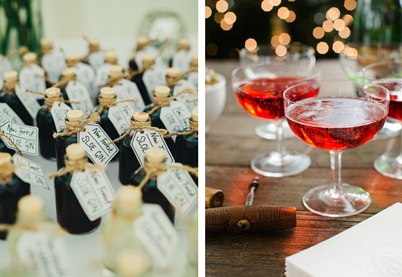 Sloe gin wedding favours and cocktails