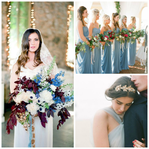 Autumnal elegance – a cranberry & dusty blue wedding theme